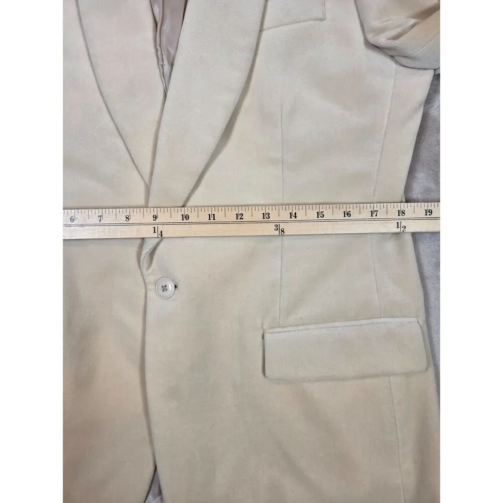 J.Crew Ludlow Velvet Shawl Collar Dinner Jacket 40R Slim Cream Blazer Sport Coat